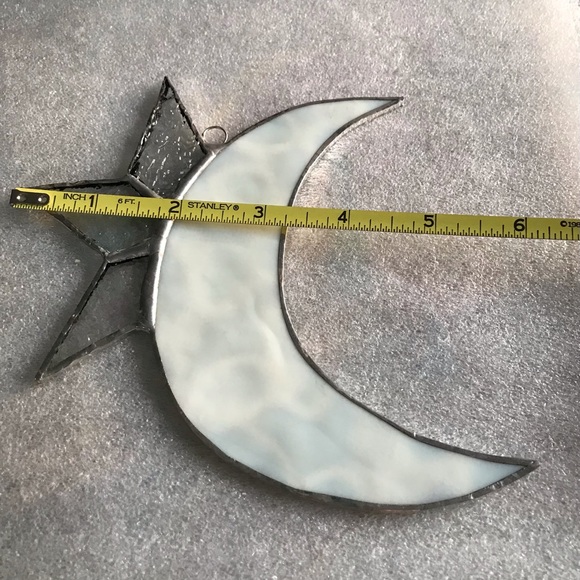 Handcrafted stained glass moon and star - Picture 5 of 6
